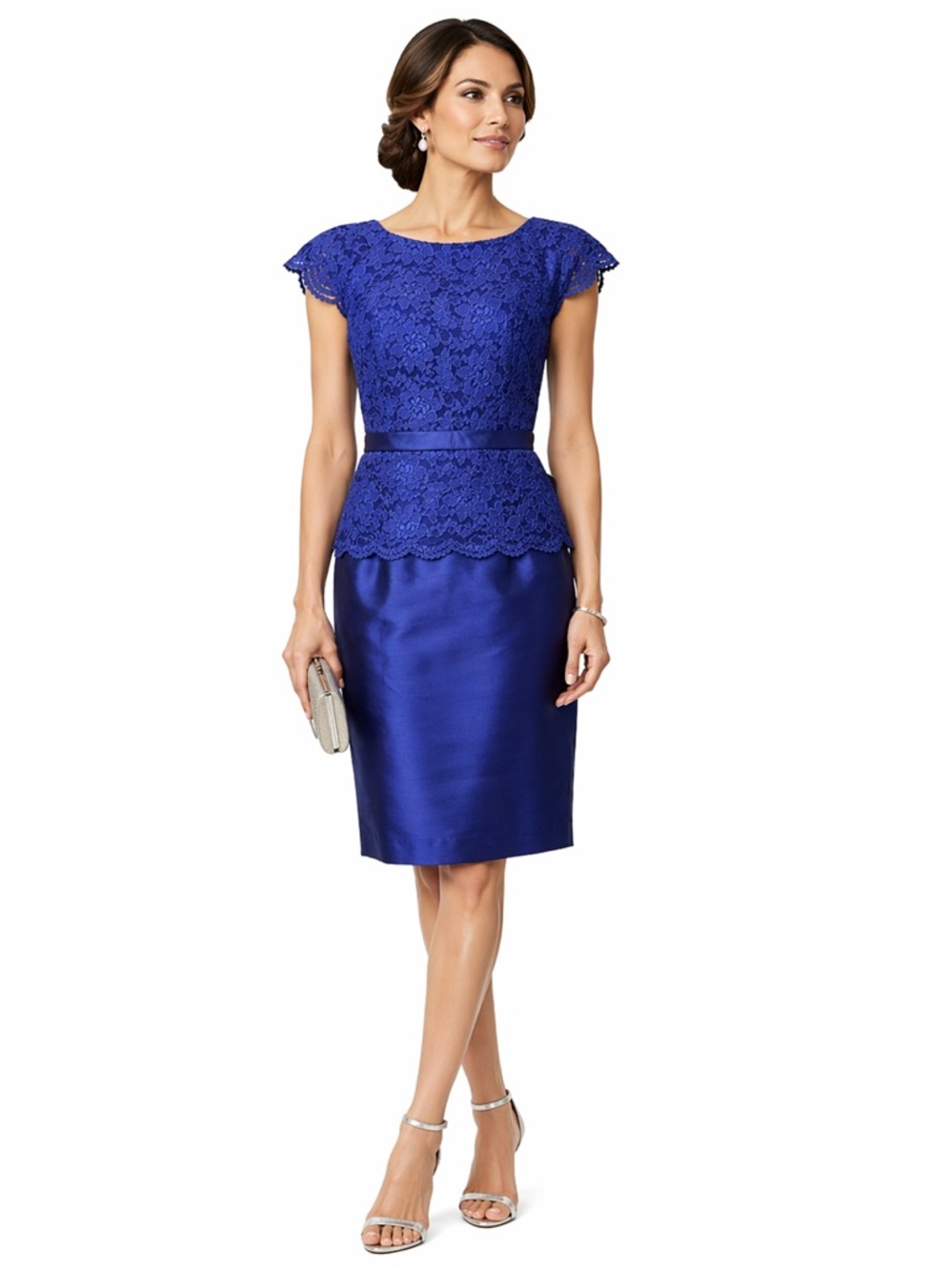 NWT Alex Evenings Blue Lace Party Dress Sz 6 Petite Cocktails Formal Elegant